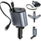 4-In-1 Vehicle Charger, 120 Watt Fast Charging, Retractable Cable, 2 USB Ports, Compatible with All Vehicles Dual TYPE-C